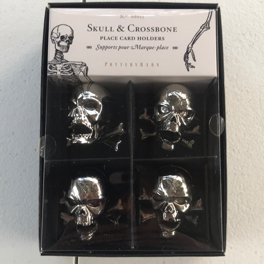 Pottery Barn Skull & Crossbone place card holders